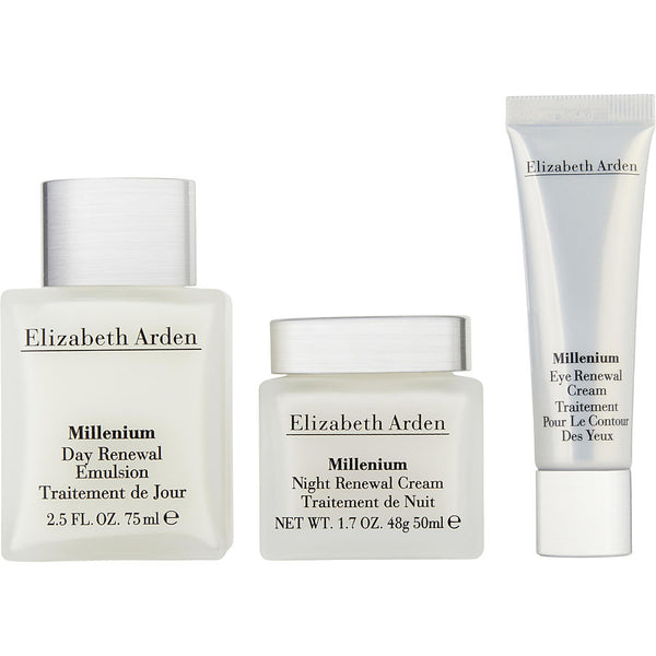 Elizabeth Arden Millenium Set: Day Renewal Emulsion + Night Renewal Cream + Eye Renewal Cream --3pcs