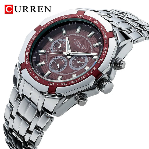 CURREN Men Luxury Brand Military Sport Mens Watches Full Steel Quartz Clock Men's Waterproof Business Watch relogio masculino