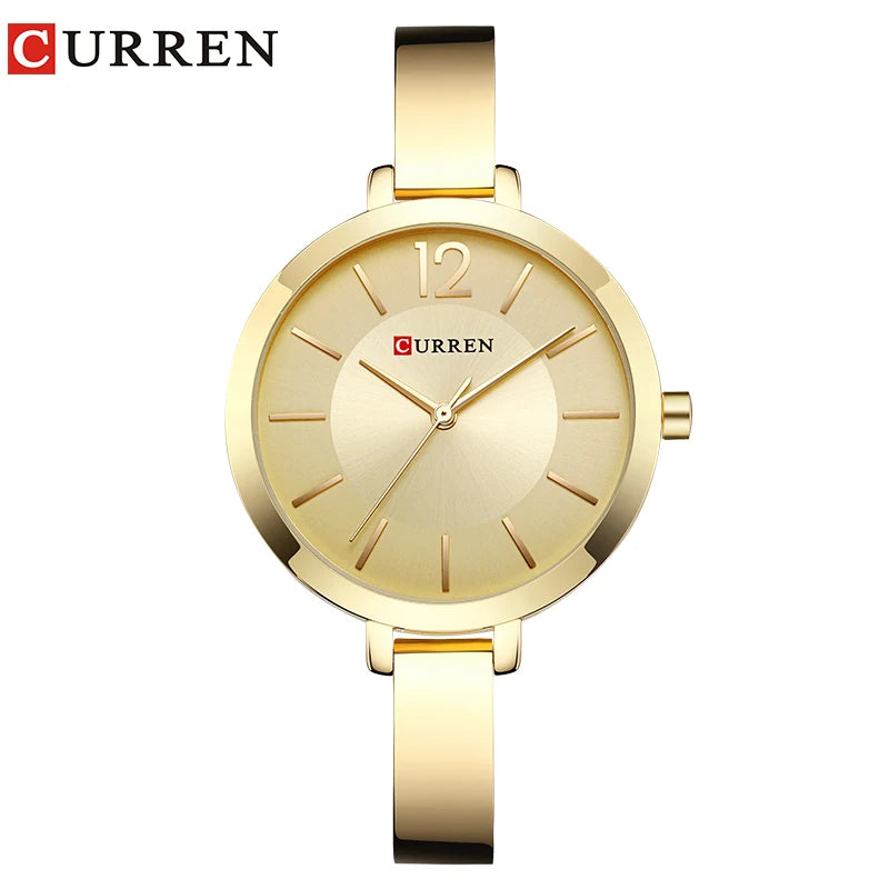 CURREN Gold Women's Ultra Thin Stainless Steel Quartz Watch