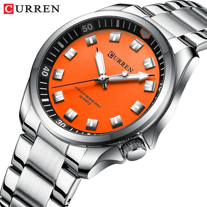 CURREN Men's Luminous Chronograph Stainless Steel Watch