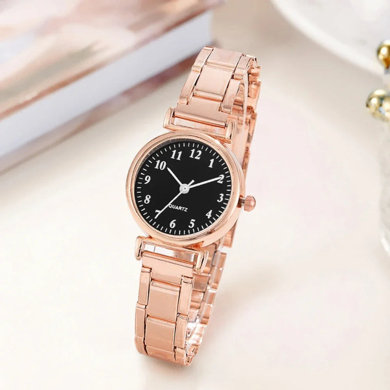Women’s Small Arabic Dial Steel Band Quartz Watch