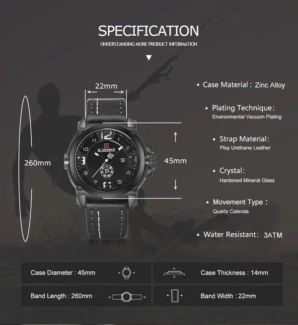 NAVIFORCE Men's Sports Military Quartz Watch
