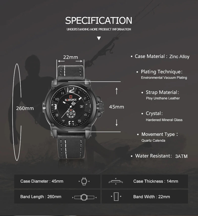 NAVIFORCE Men's Sports Military Quartz Watch