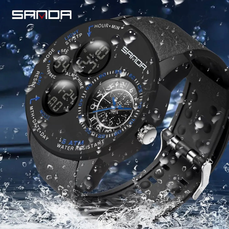 SANDA 2023 Men's Military Sports Quartz Watch - Waterproof