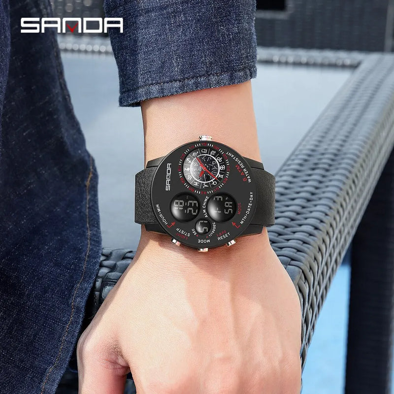 SANDA 2023 Men's Military Sports Quartz Watch - Waterproof