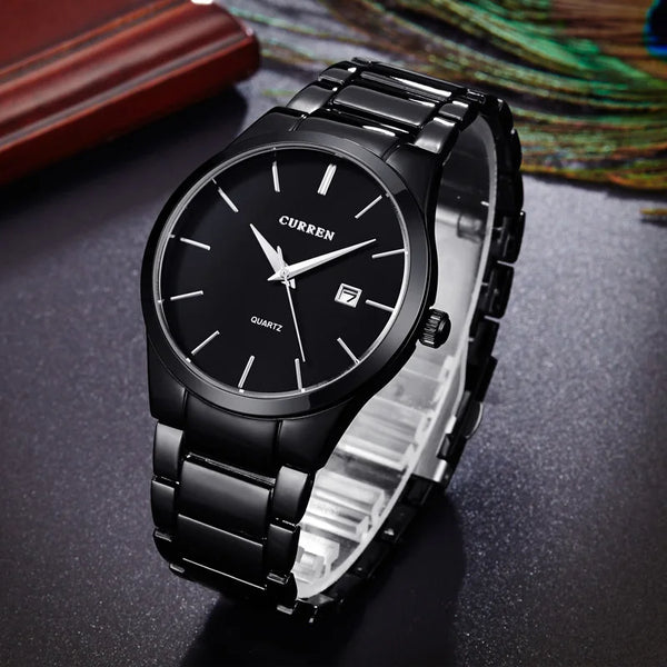 CURREN 8106 Men's Slim Steel Strap Waterproof Watch