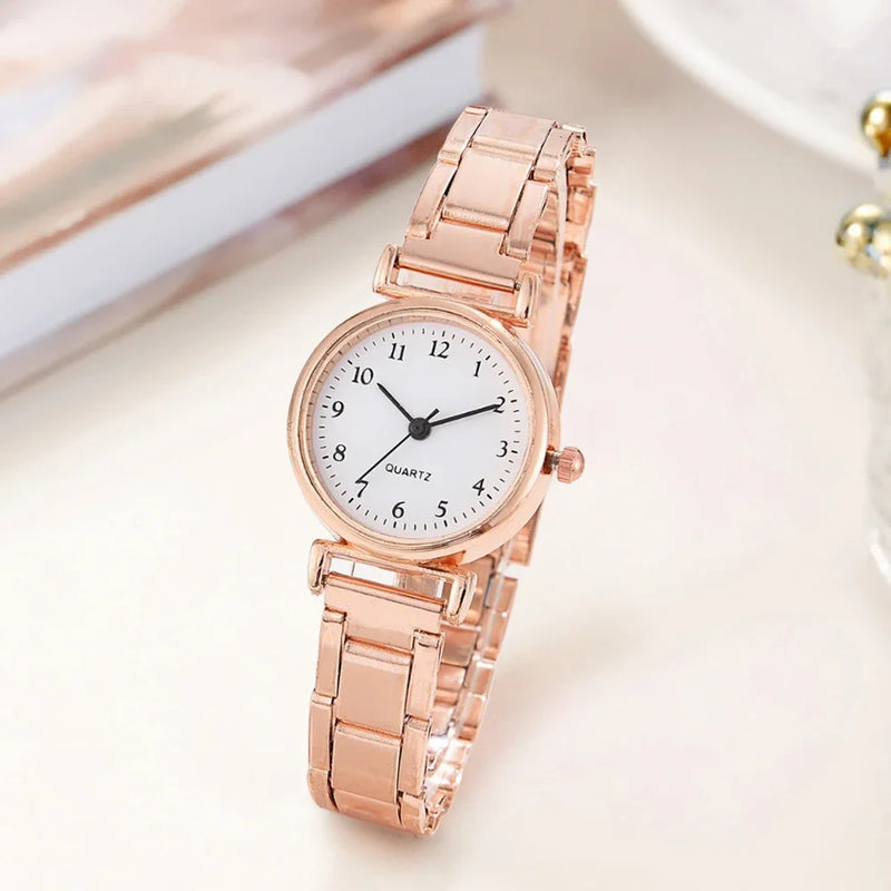 Women’s Small Arabic Dial Steel Band Quartz Watch