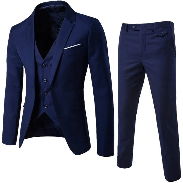 Men's Classic 3-Piece Wedding Suit Set