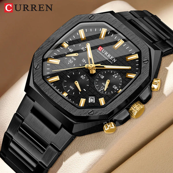 CURREN Men's Square Vintage Dial Quartz Watch