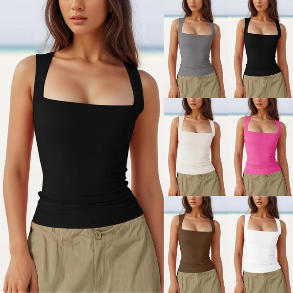 Women’s Square Neck Cropped Tank Top