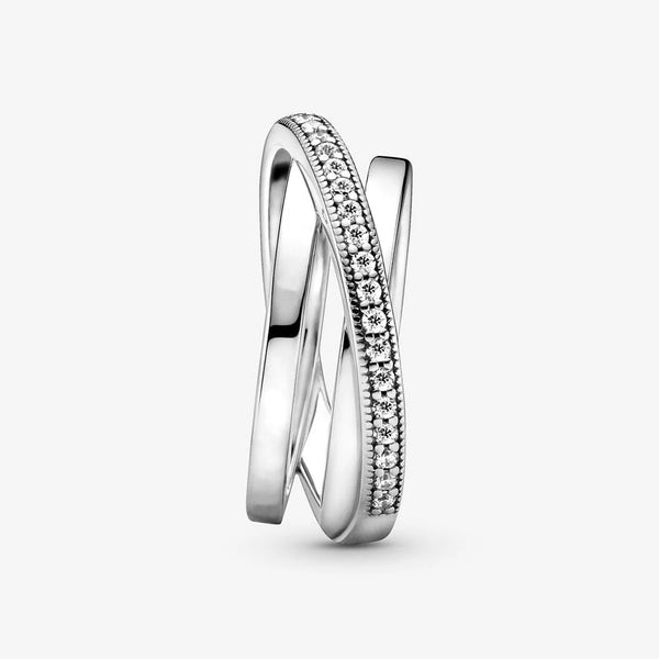 Women's 925 Sterling Silver Crossover Love Ring